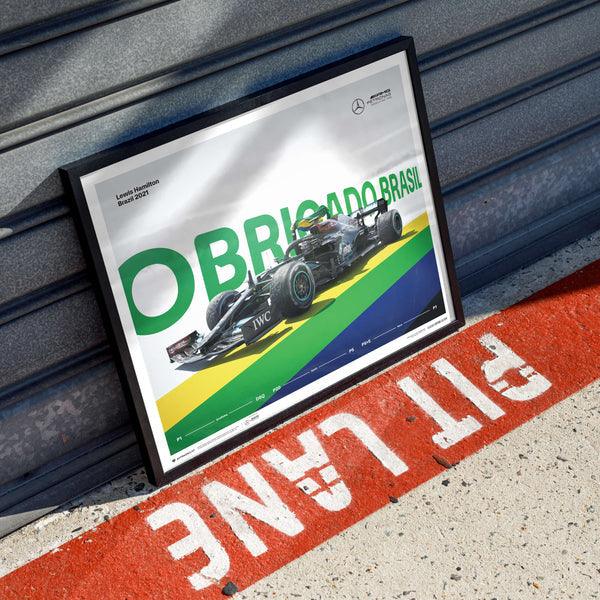 Mercedes-AMG Petronas F1 Team - Lewis Hamilton - Obrigado Brasil - 2021 Automobilist Poster