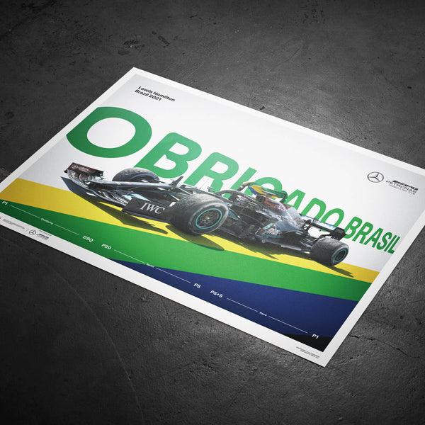 Mercedes-AMG Petronas F1 Team - Lewis Hamilton - Obrigado Brasil - 2021 Automobilist Poster
