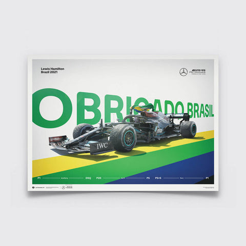 Mercedes-AMG Petronas F1 Team - Lewis Hamilton - Obrigado Brasil - 2021 Automobilist Poster