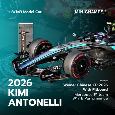 Kimi Antonelli Mercedes-AMG PETRONAS F1 Team W17 Winner Chinese GP 2026 w/Pitboard - Minichamps Model Car