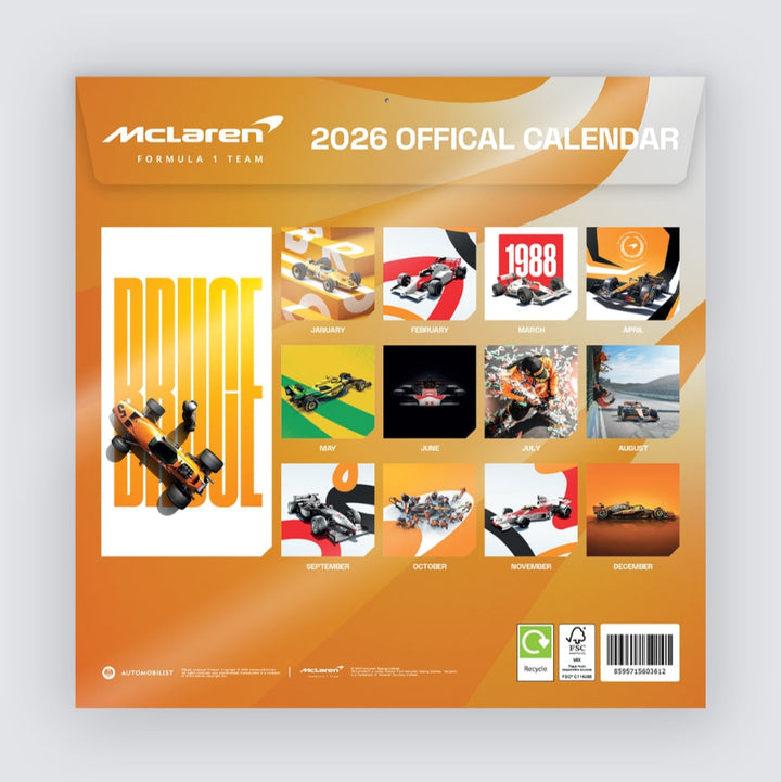 McLaren Formula 1 Team Official 2026 Calendar - Automobilist