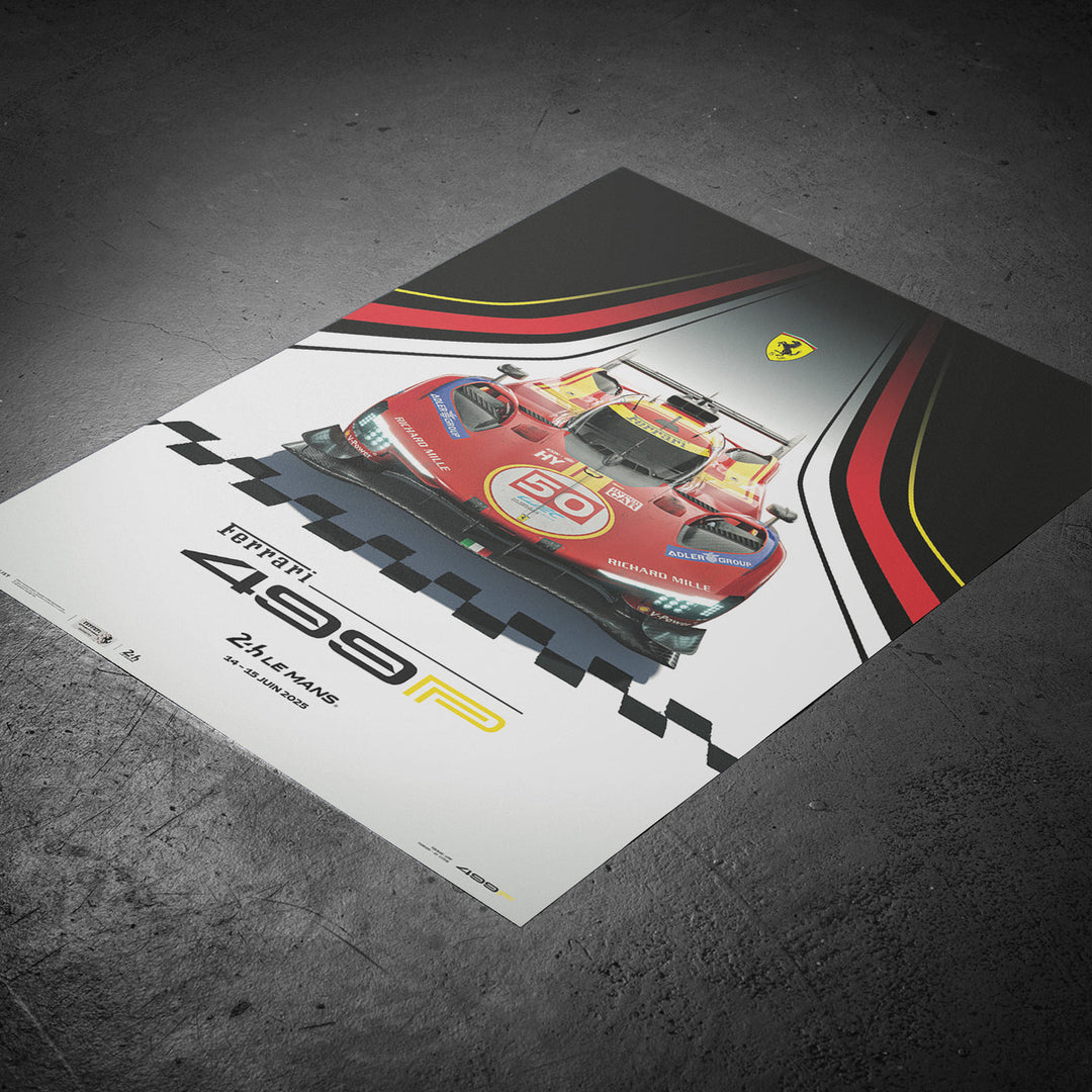 Ferrari 499P – 24 Hours of Le Mans 2025 | Official Automobilist Poster