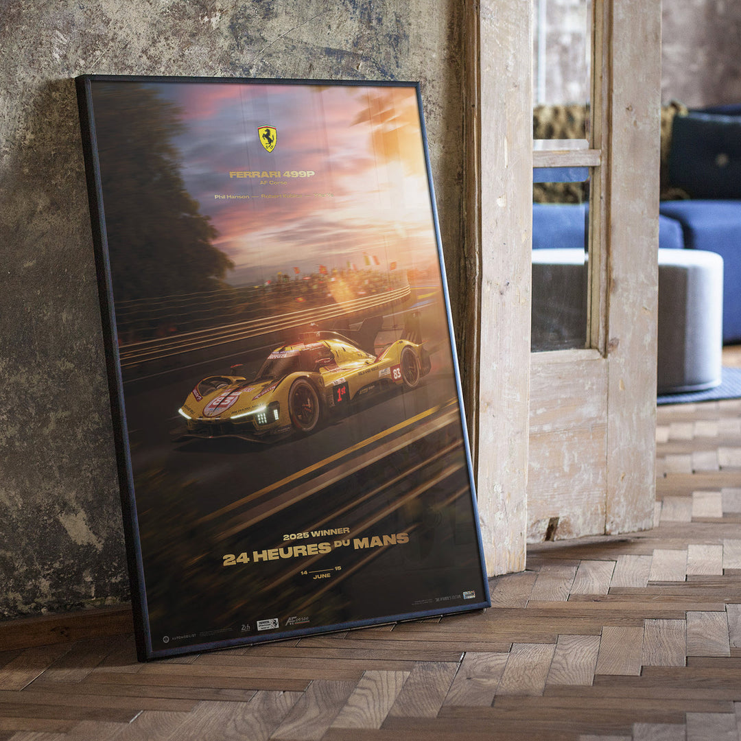 Ferrari 499P AF Corse | 24 Heures du Mans Le Mans 2025 Winner | Automobilist Official Poster