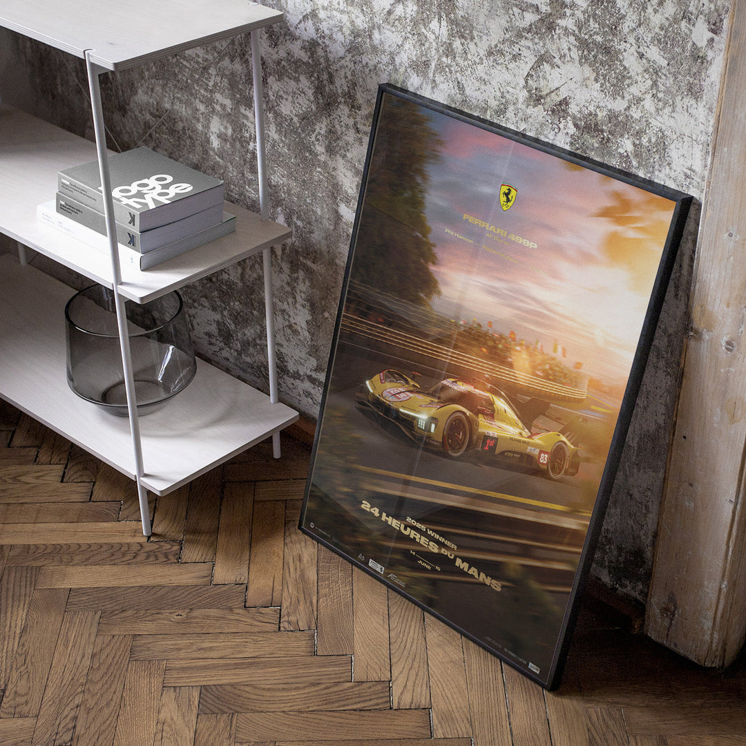 Ferrari 499P AF Corse | 24 Heures du Mans Le Mans 2025 Winner | Automobilist Official Poster