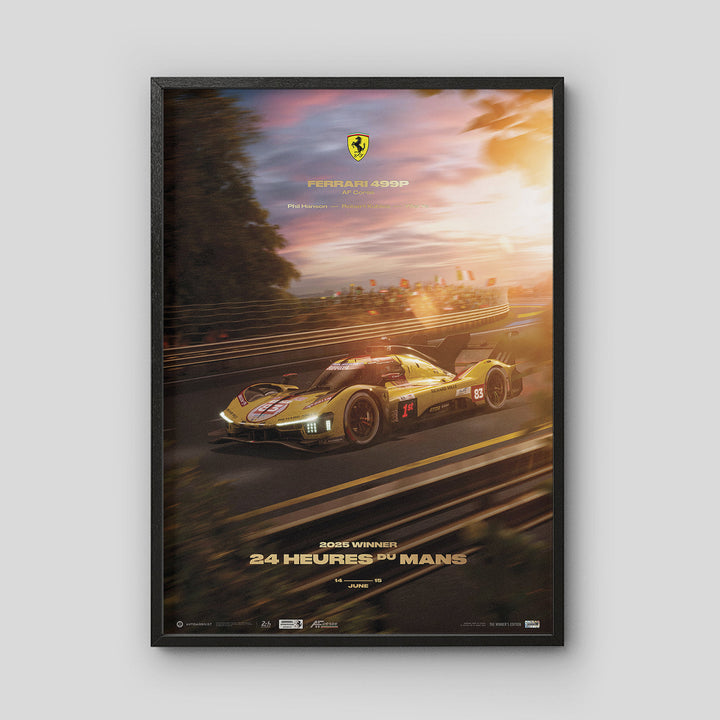 Ferrari 499P AF Corse | 24 Heures du Mans Le Mans 2025 Winner | Automobilist Official Poster