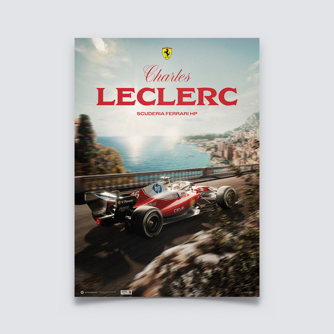 Scuderia Ferrari HP Charles Leclerc Monaco 2026 Automobilist Official Poster