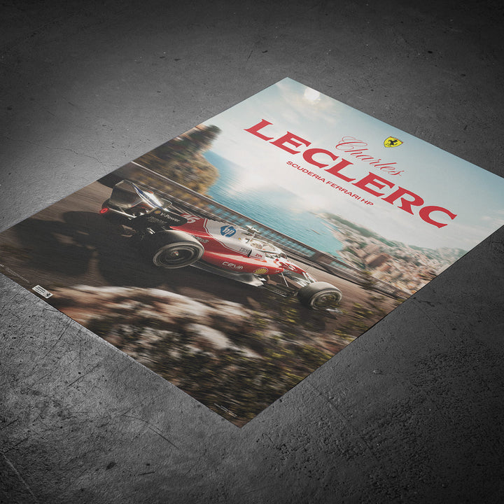 Scuderia Ferrari HP Charles Leclerc Monaco 2026 Automobilist Official Poster