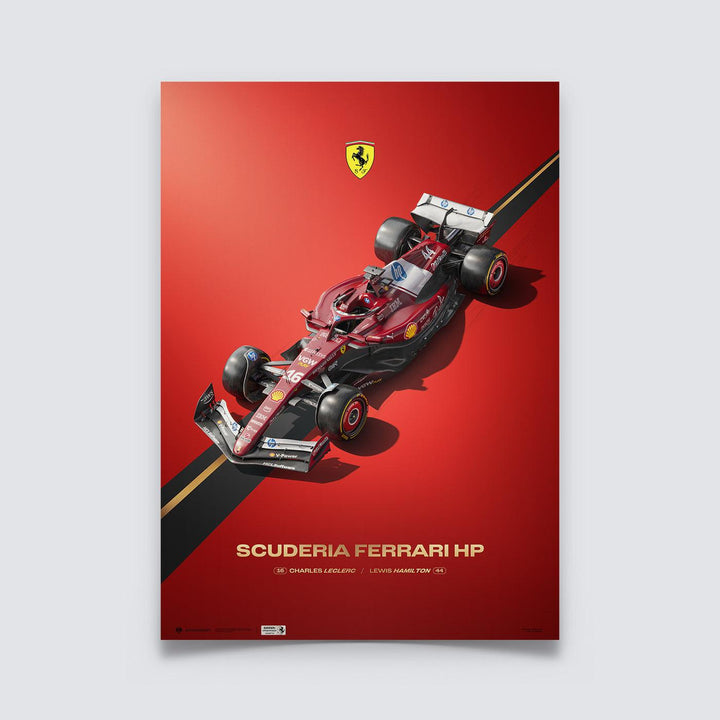 Ferrari SF-25 – Scuderia Ferrari HP F1™ Team Automobilist Poster | Lewis Hamilton & Charles Leclerc