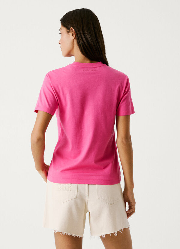 Red Bull Racing by Pepe Jeans - Standard Fit Logo T-shirt (Deep Fuchsia)