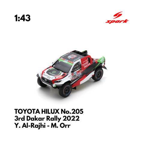 TOYOTA HILUX No.205 3rd Dakar Rally 2022 - Spark Model Car