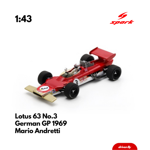 Lotus 63 No.3 German GP 1969 Mario Andretti - 1/43 Heritage Spark Model Car