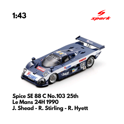 Spice SE 88 C No.103 25th Le Mans 24H 1990 - 1:43 Spark Model Car