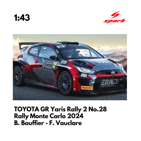 TOYOTA GR Yaris Rally 2 No.28 Erace WRT - Rally Monte Carlo 2024 - 1:43 Spark Model Car