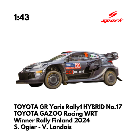 TOYOTA GR Yaris Rally1 HYBRID No.17 TOYOTA GAZOO Racing WRT Winner Rally Finland 2024 - Spark Model Car