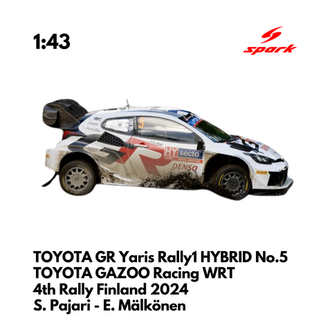 TOYOTA GR Yaris Rally1 HYBRID No.5 TOYOTA GAZOO Racing WRT 4th Rally Finland 2024 - Spark Model Car