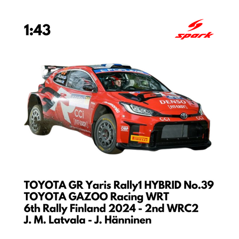 TOYOTA GR Yaris Rally1 HYBRID No.39 TOYOTA GAZOO Racing WRT 6th Rally Finland 2024 - 2nd WRC2 - Spark Model Car