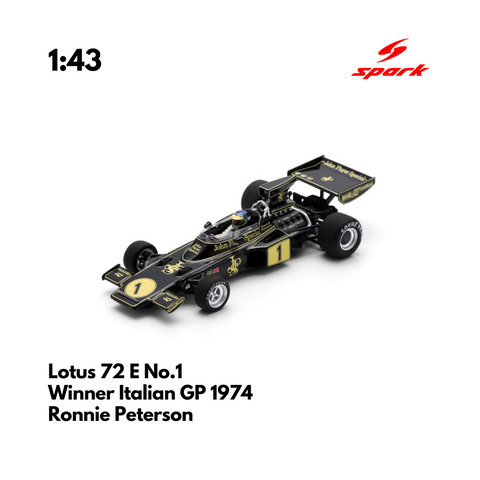 Lotus 72 E No.1 Winner Italian GP 1974 - 1:43 Spark Heritage Model Car