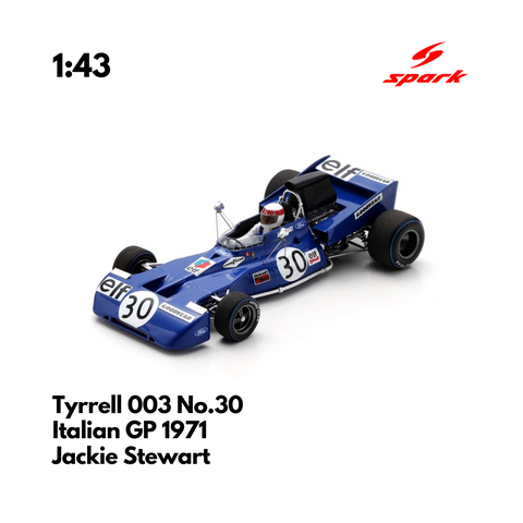 Tyrrell 003 No.30 Italian GP 1971 - Jackie Stewart - 1/43 Heritage Spark Model Car