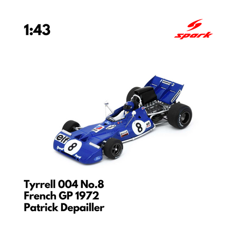 Tyrrell 004 No.8 French GP 1972 - Patrick Depailler - 1/43 Heritage Spark Model Car
