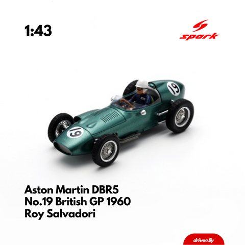 Aston Martin DBR5 No.18 British GP 1960 Roy Salvadori - 1/43 Heritage Spark Model Car