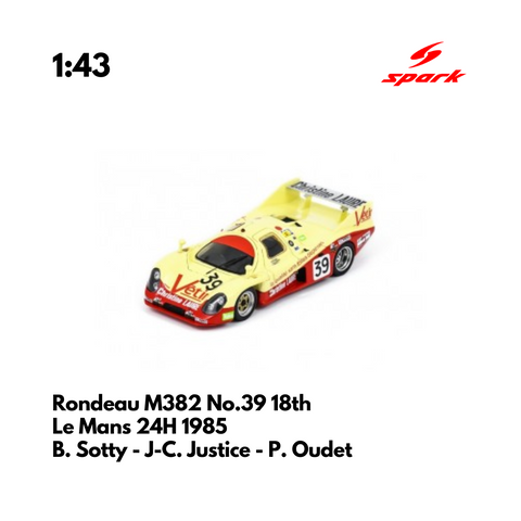 Rondeau M382 No.39 18th Le Mans 24H 1985 - 1:43 Spark Model Car