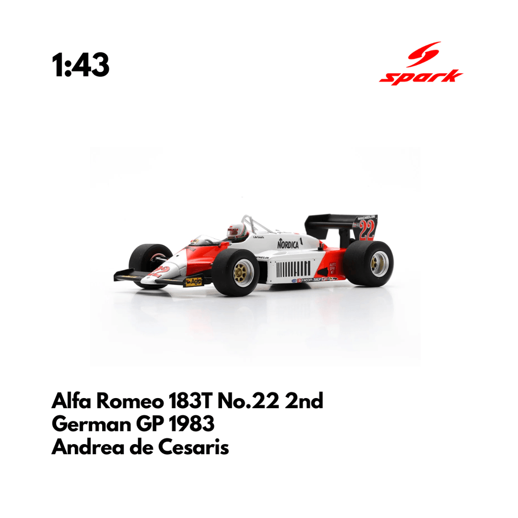 Alfa Romeo 183T No.22 2nd German GP 1983 - 1:43 Spark Heritage