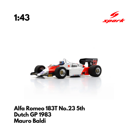 Alfa Romeo 183T No.23 5th Dutch GP 1983 - 1:43 Spark Heritage Model Car