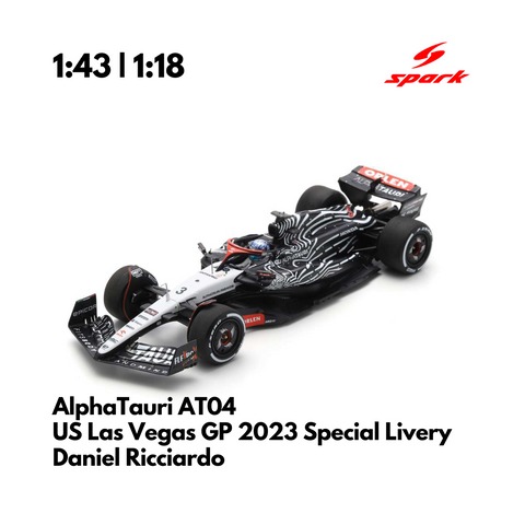 AlphaTauri AT04 - US Las Vegas GP 2023 Special Livery Daniel Ricciardo & Yuki Tsunoda - Model Car - SPARK MODEL