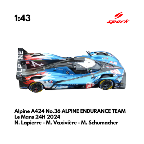 Alpine A424 No.36 ALPINE ENDURANCE TEAM 24H Le Mans 2024 - Spark Model Car