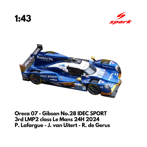 Oreca 07 - Gibson No.28 IDEC SPORT 24H Le Mans 2024 - Spark Model Car