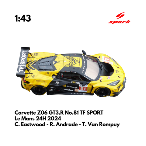 Corvette Z06 GT3.R No.81 TF SPORT 24H Le Mans 2024 - Spark Model Car