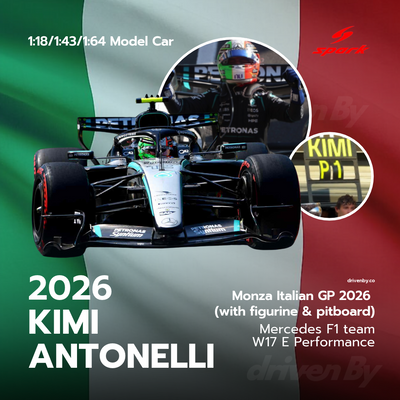 Kimi Antonelli Mercedes-AMG W17 Winner Italian GP 2026 with Figurine and Pit Board - Spark Model Car
