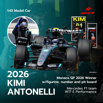Kimi Antonelli Mercedes-AMG W17 Winner Monaco GP 2026 with Figurine - Spark Model Car