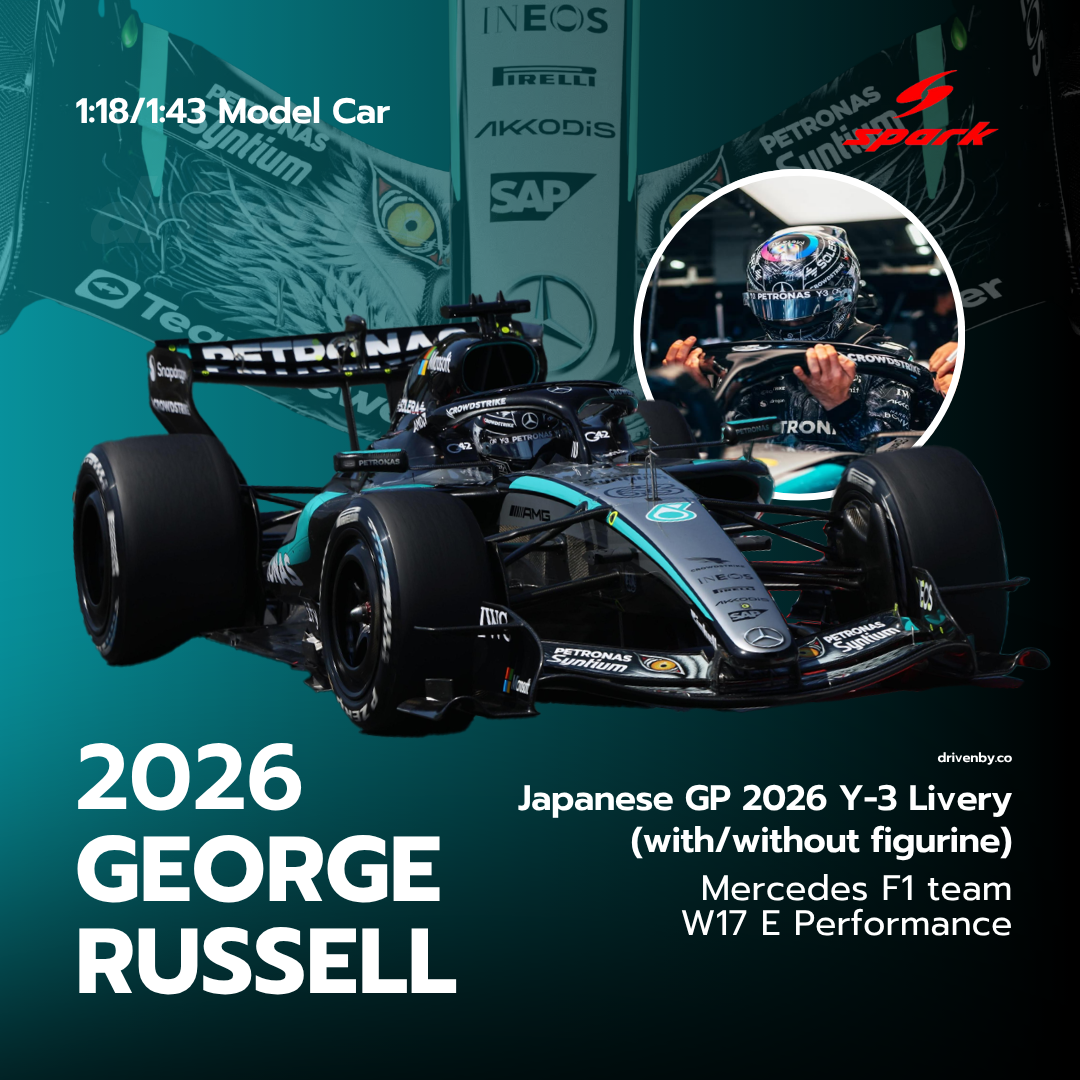 George Russell Japanese GP 2026 Y-3 Livery Mercedes-AMG PETRONAS F1 Team W17 - Spark Model Car