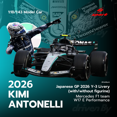 Kimi Antonelli Japanese GP 2026 Winner Y-3 Livery Mercedes-AMG PETRONAS F1 Team W17 - Spark Model Car