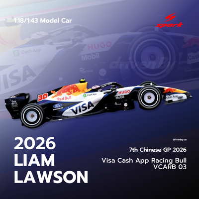 Liam Lawson Visa Cash App Racing Bulls Formula One Team VCARB 03 No.30 7th Chinese GP 2026 - Spark Model Car