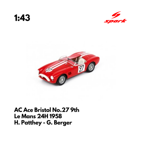 AC Ace Bristol No.27 9th Le Mans 24H 1958 - 1:43 Spark Model Car