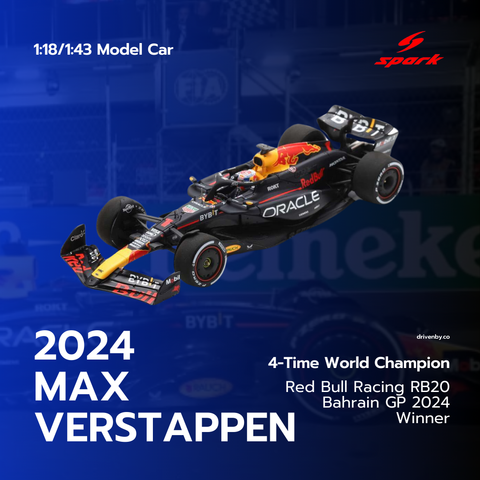 Red Bull Racing RB20 - Bahrain GP 2024 Max Verstappen Winner Model Car - Spark Model