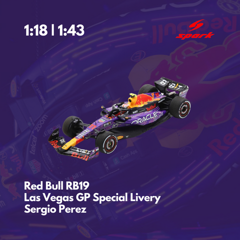 Red Bull RB19 - US Las Vegas GP 2023 Special Livery Max Verstappen & Sergio Perez - Model Car - SPARK MODEL