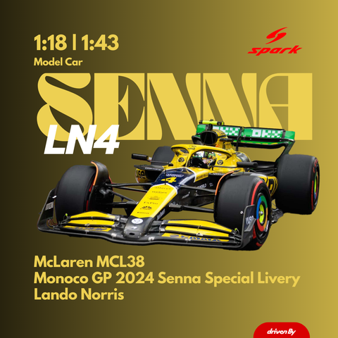 Lando Norris Monaco GP 2024 Senna Livery - McLaren MCL38 Model Car - Spark Model