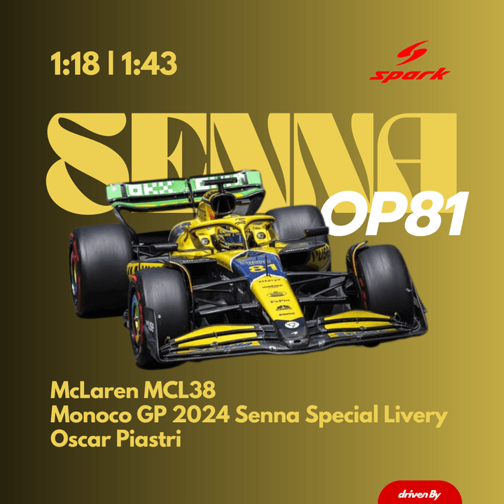 Oscar Piastri Monaco GP 2024 Senna Livery - McLaren MCL38 Model Car - Spark Model