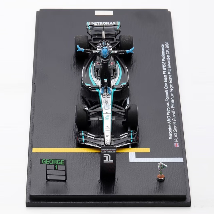 George Russell - Vegas GP Winner 2024 Special Figure Edition Mercedes F1 W15 - 1:43 Spark Model Car