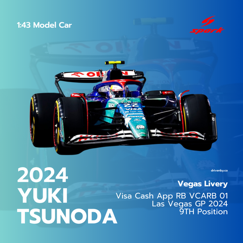 Yuki Tsunoda Las Vegas 2024 F1 Visa Cash App RB VCARB 01 Model Car - Spark Model