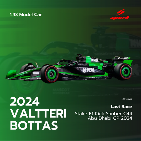 Valtteri Bottas Abu Dhabi GP 2024 Last Race Stake F1 Team C44 Model Car - Spark Model