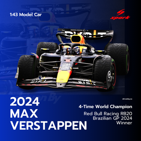 Max Verstappen Brazilian GP 2024 Red Bull Racing RB20 Model Car - Spark Model