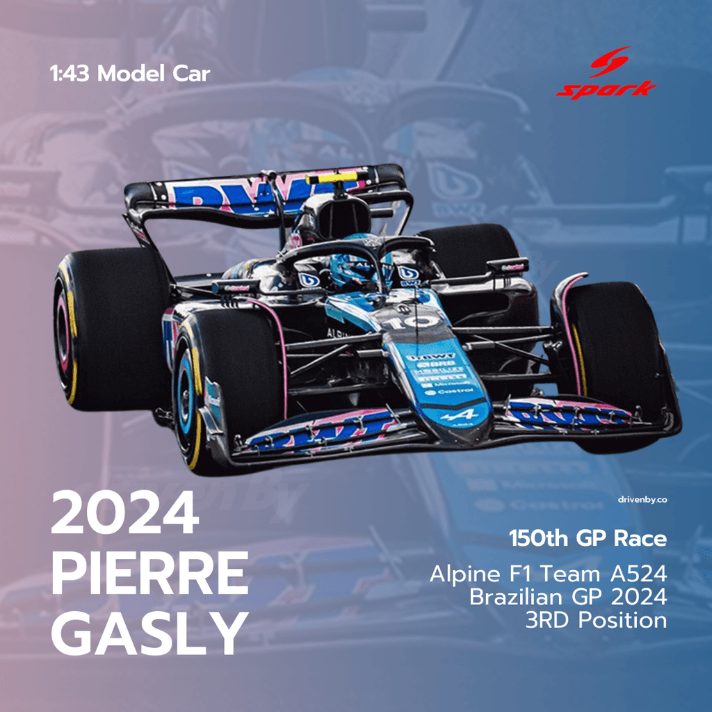 Pierre Gasly Brazilian GP 2024 150th GP Alpine F1 Team A524 Model