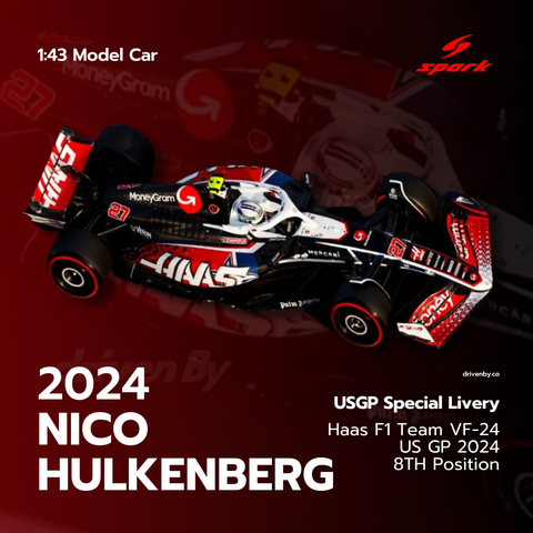 Nico Hulkenberg US GP 2024 8th Haas F1 VF-24 Model Car - Spark Model