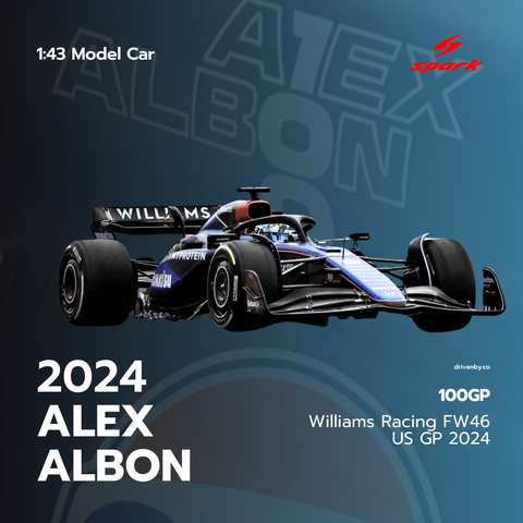 Alex Albon US GP 2024 100th Race Williams Racing FW46 Model Car - Spark Model