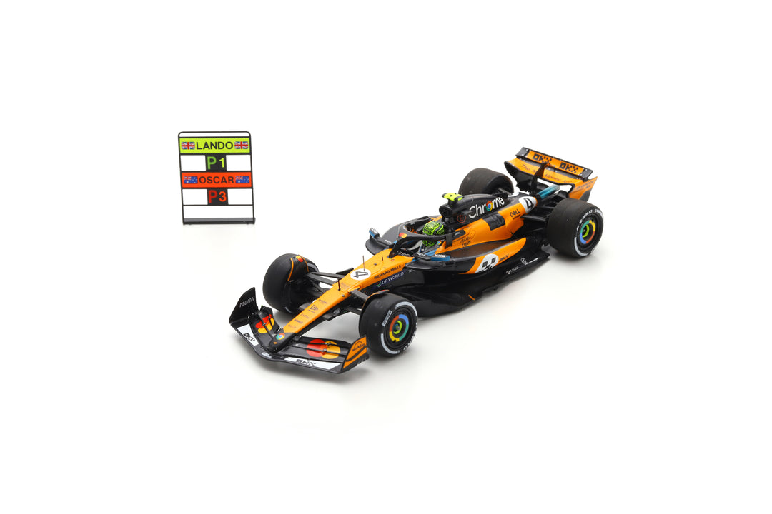 Lando Norris - McLaren MCL39 Monaco GP 2025 Winner Model Car W/ Pitboard - Spark Model
