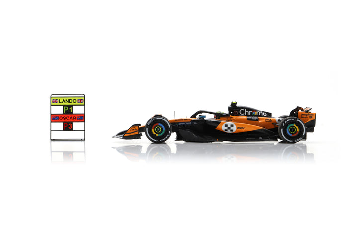 Lando Norris - McLaren MCL39 Monaco GP 2025 Winner Model Car W/ Pitboard - Spark Model